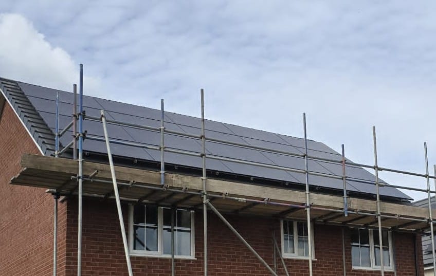 On-roof with grey tiles solar system