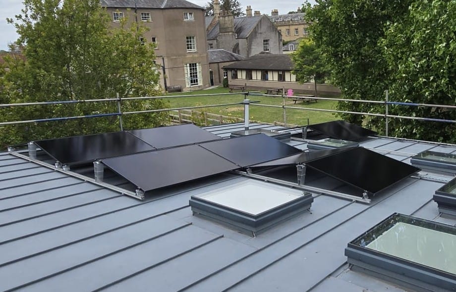 South-facing flat roof solar system