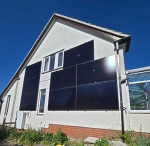Vertically mounted solar panels